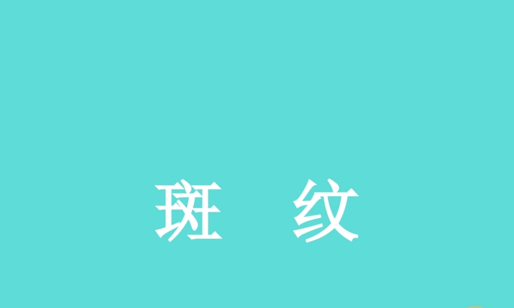语文1.4斑纹课件苏教版必修5 课件