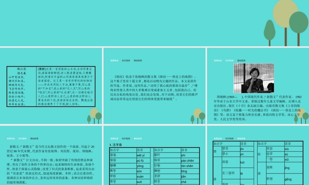 语文1.4斑纹课件苏教版必修5 课件