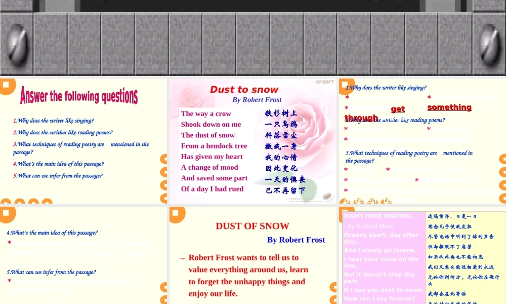 高二英语Unit4 Integrating skills课件