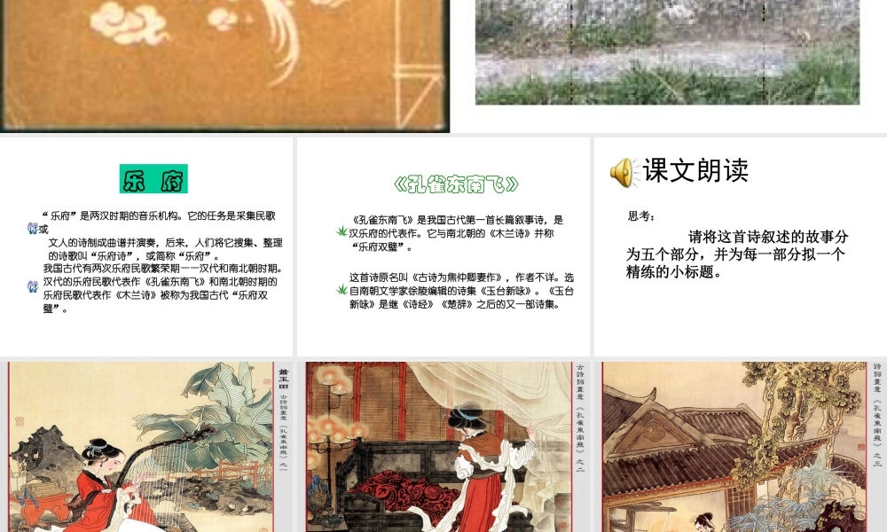 孔雀东南飞课件