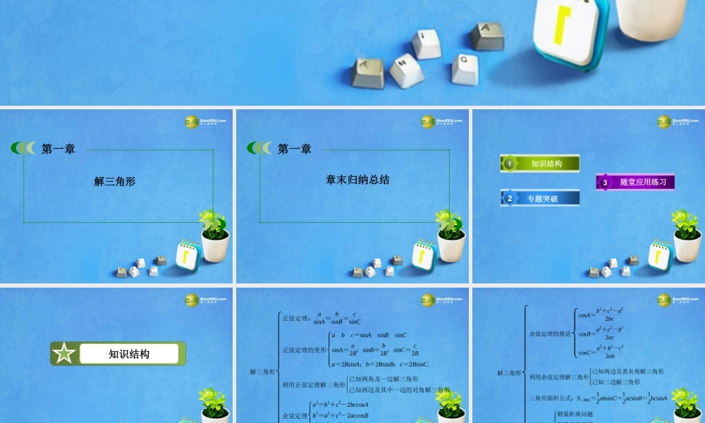 高考数学 章末归纳总结1课件 新人教A版必修5 课件