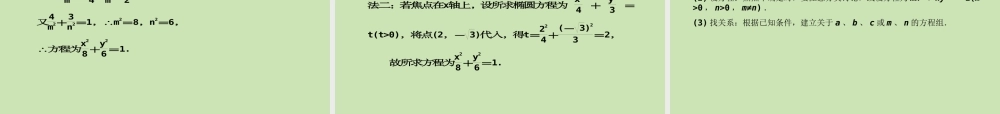 高考数学一轮复习 椭圆调研课件 文 新人教A版 课件