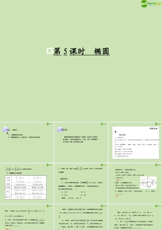 高考数学一轮复习 椭圆调研课件 文 新人教A版 课件
