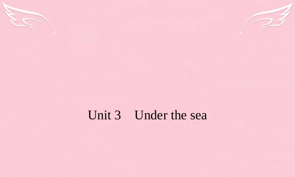 高考英语总复习 Unit 3 Under the sea课件 新人教版选修7 课件