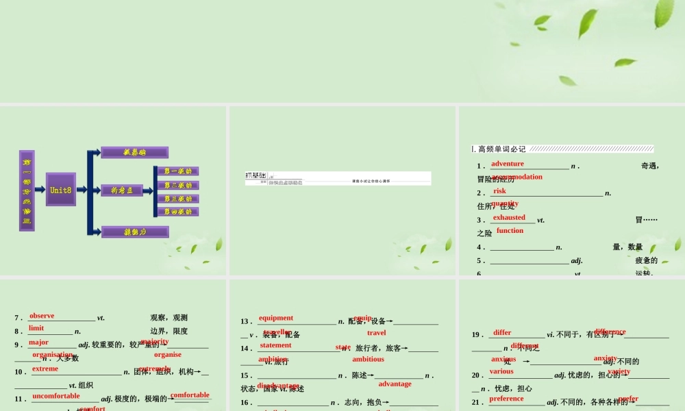 高考英语一轮复习 Unit8 Adventure课件 北师大版必修3 课件
