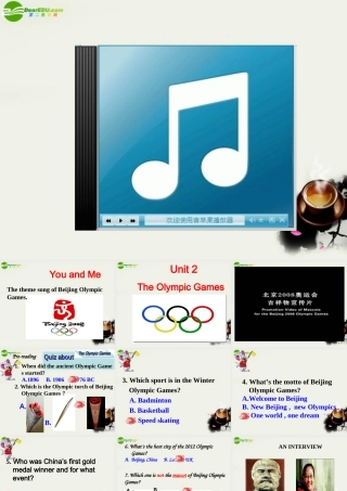 高中英语 Unit 2The Olympic Games课件 新人教版必修2 课件
