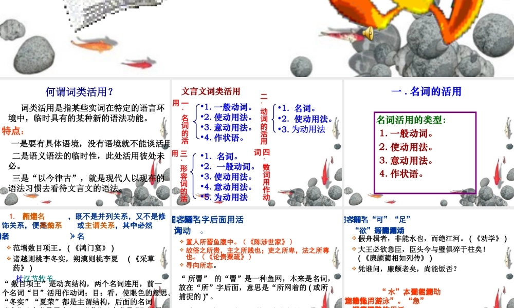 高考语文 词类活用复习课件