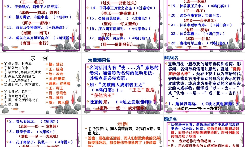 高考语文 词类活用复习课件