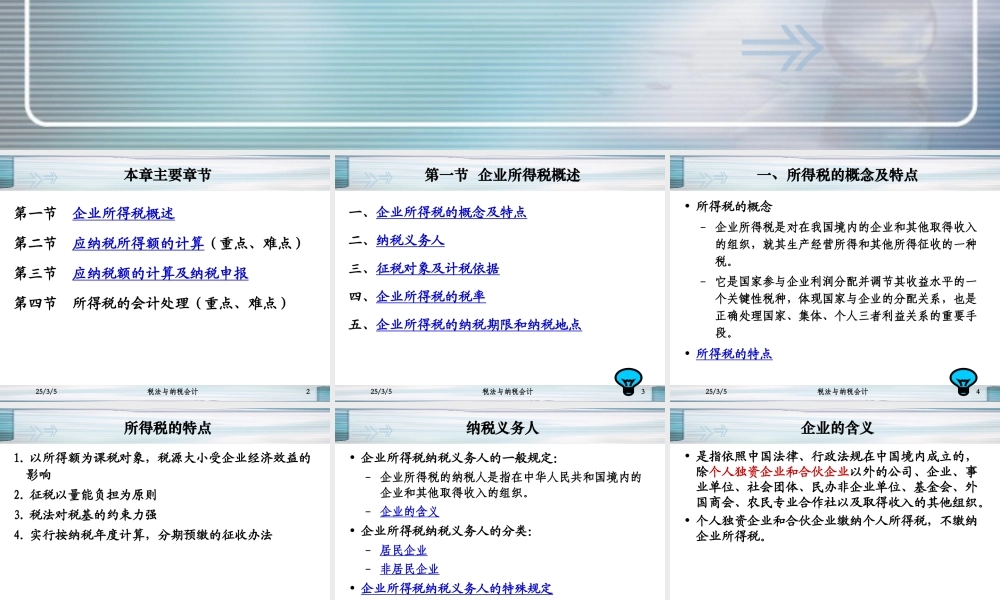 企业所得税及会计处理