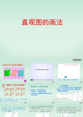 直观图的画法 江苏省高一数学斜二测画法[整理三套含flash课件]苏教版