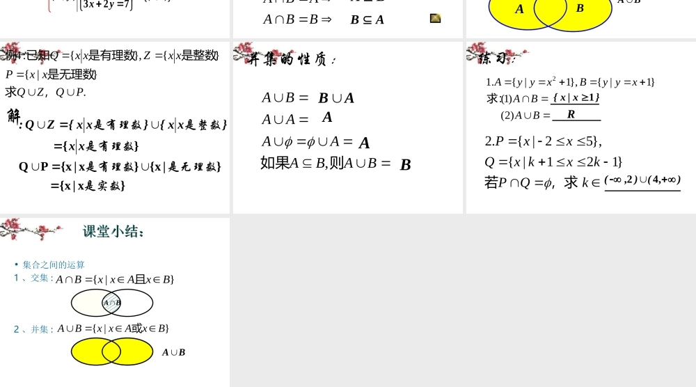 辽宁省沈阳市二十一中高一数学(集合之间的运算(1))课件