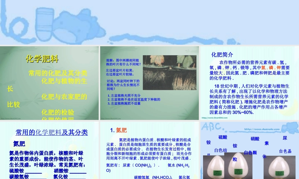 酸 碱 盐的应用 化学肥料 沪教版 课件