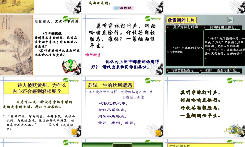 高中语文 第2单元第6课(定风波)课件 新人教版必修4 课件