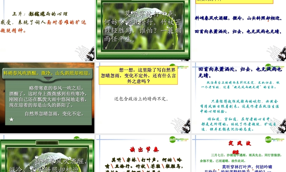 高中语文 第2单元第6课(定风波)课件 新人教版必修4 课件