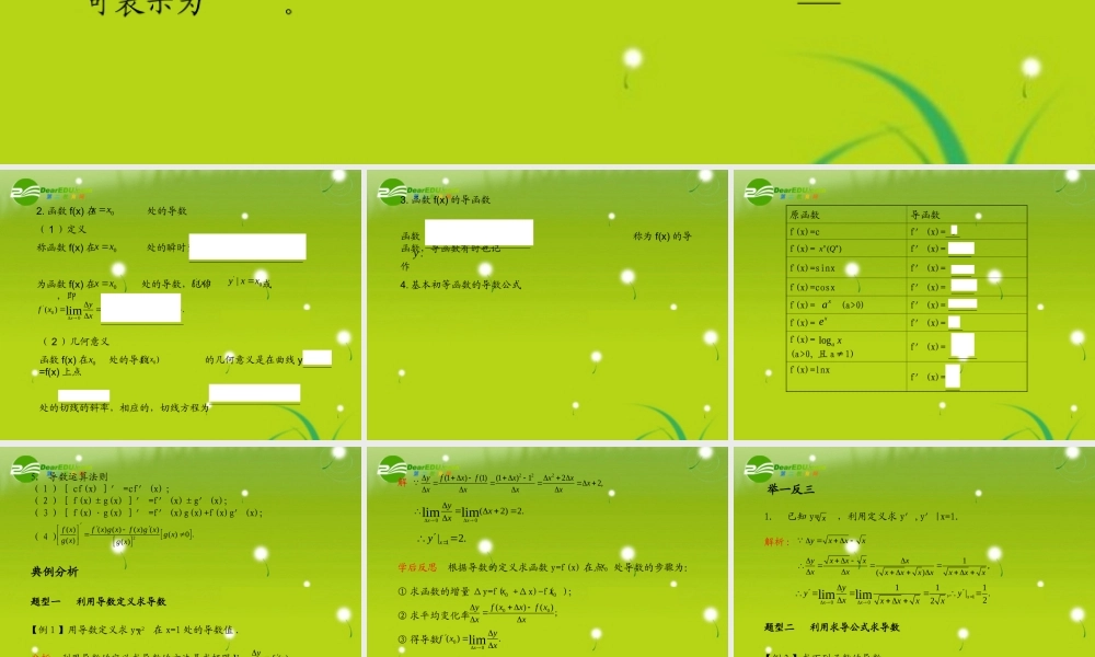 高考数学 导数 专题复习课件