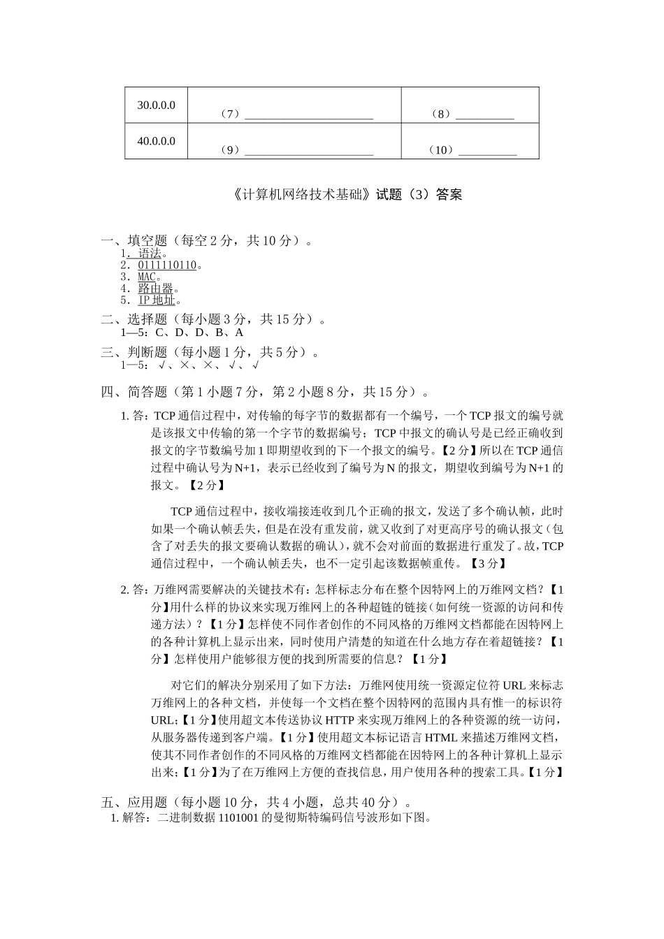 计算机网络技术基础试卷3_第3页