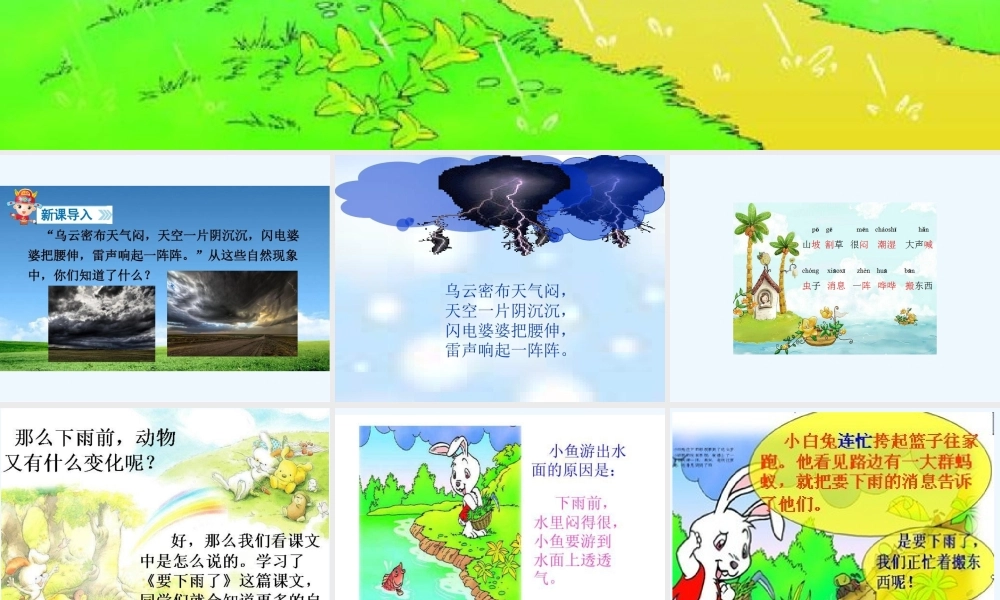 (部编)人教语文2011课标版一年级下册14要下雨了