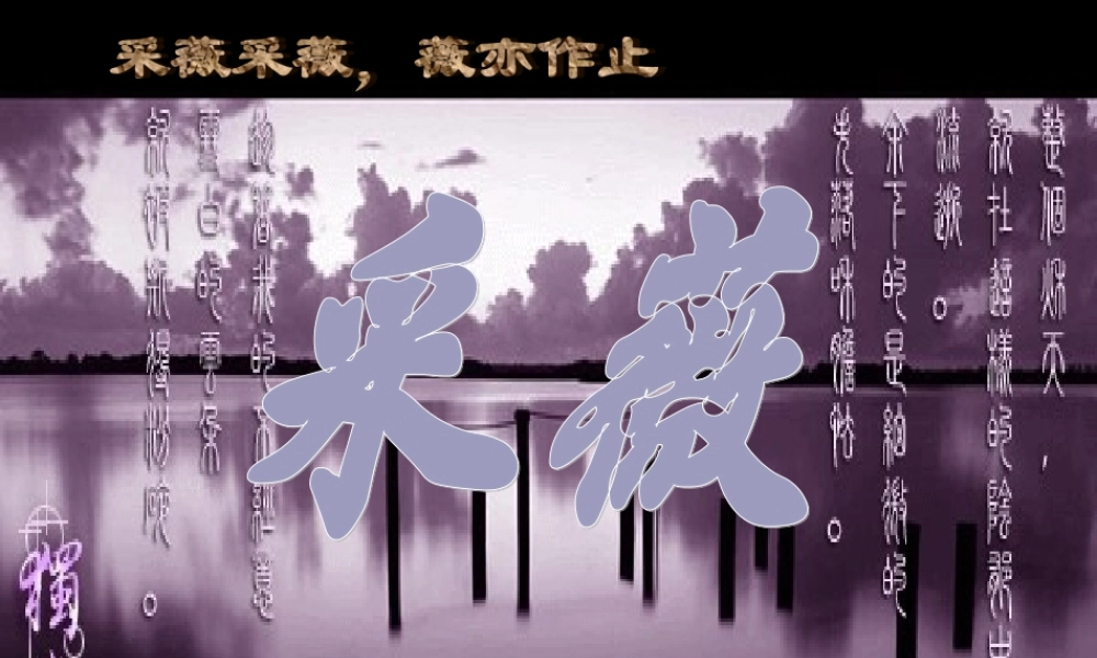 高中语文：242(采薇)课件(1)(新人教版必修2) 课件