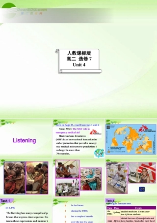 高中英语 Unit 4 Sharing-Listening课件 新人教版选修7 课件