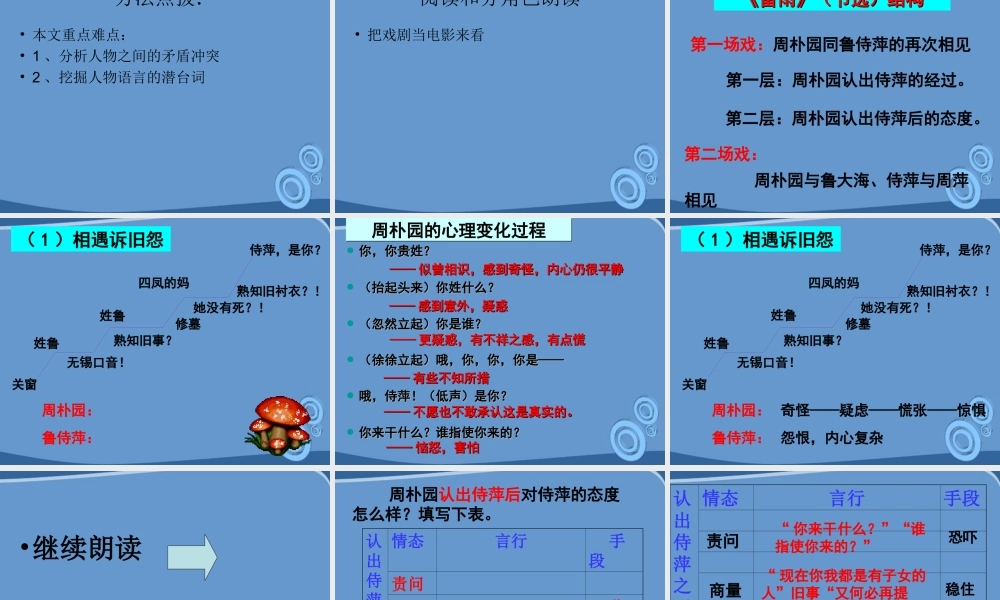 高中语文 3.9(雷雨)课件 粤教版必修5 课件