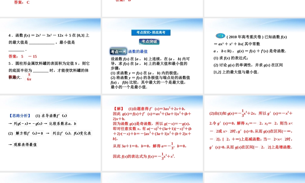 高考数学总复习 第2章第13课时导数的应用精品课件 文 新人教B版 课件
