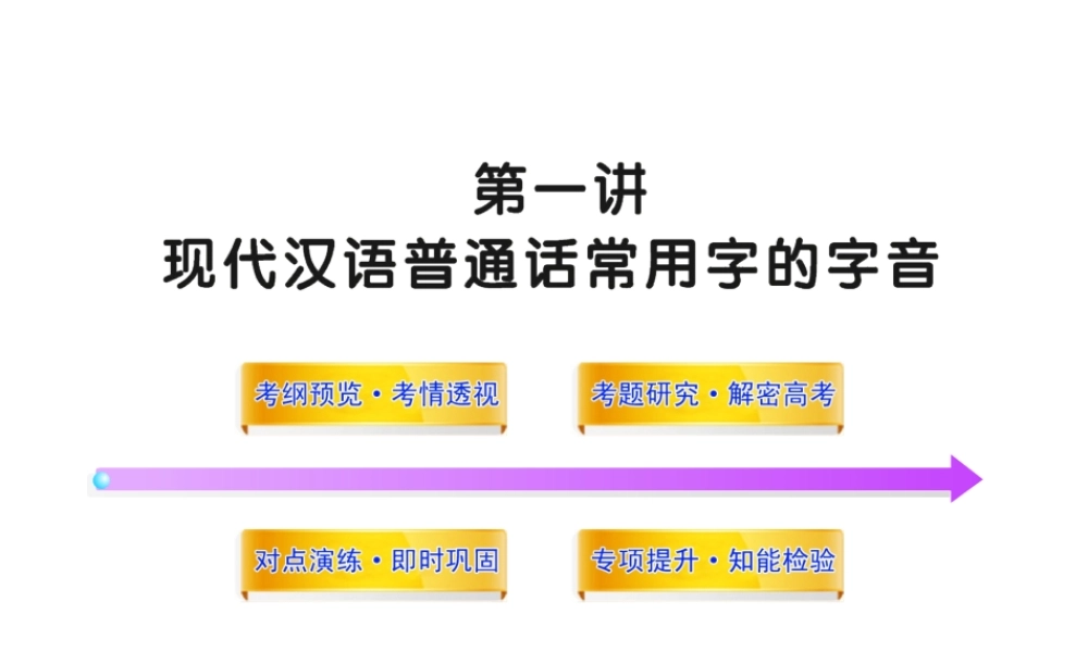 高中语文全程复习方略 11 现代汉语普通话常用字的字音配套课件 新人教版 (湖南专用) 课件