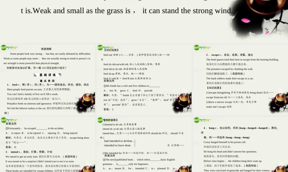 高考英语一轮复习 Module3课件 外研版选修7 课件
