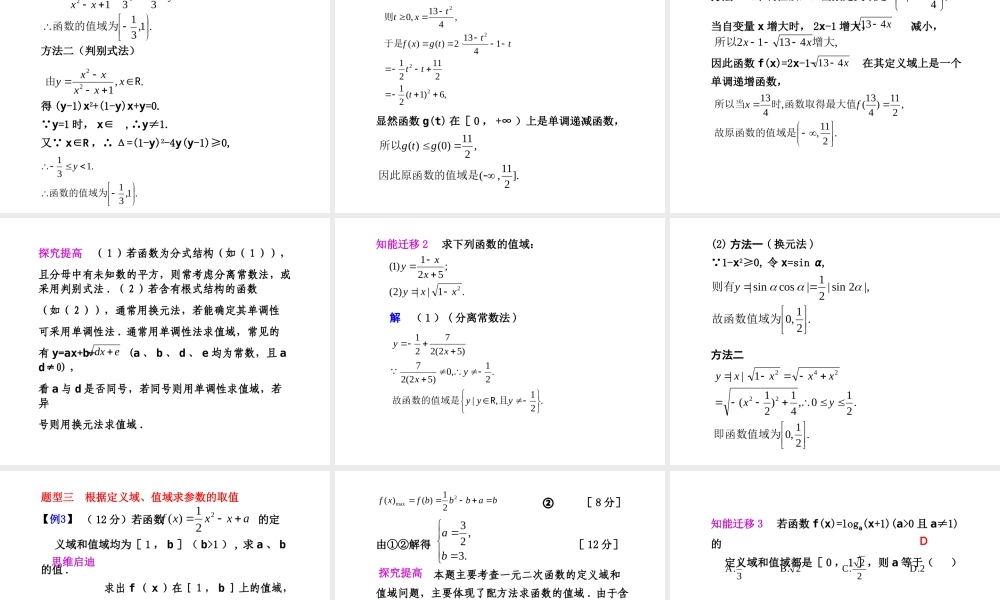 高三数学高考(理)总复习系列课件：2.2  函数的定义域、值域人教大纲版 高三数学高考(理)总复习系列课件： 函 数人教大纲版 高三数学高考(理)总复习系列课件： 函 数人教大纲版