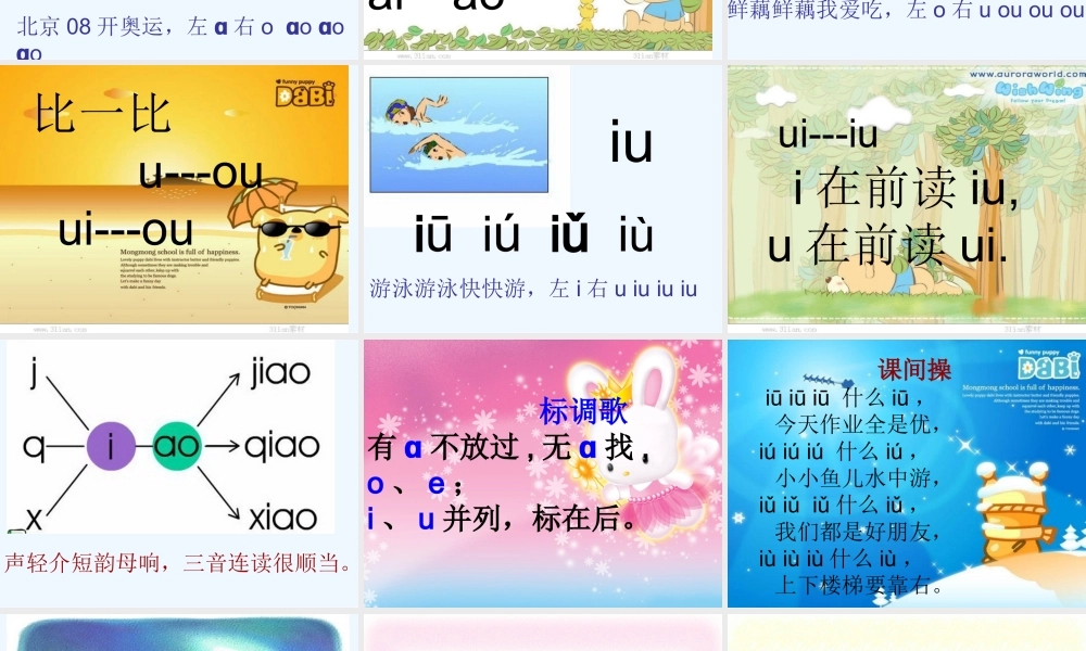 (部编)人教2011课标版一年级上册ao--ou--ui