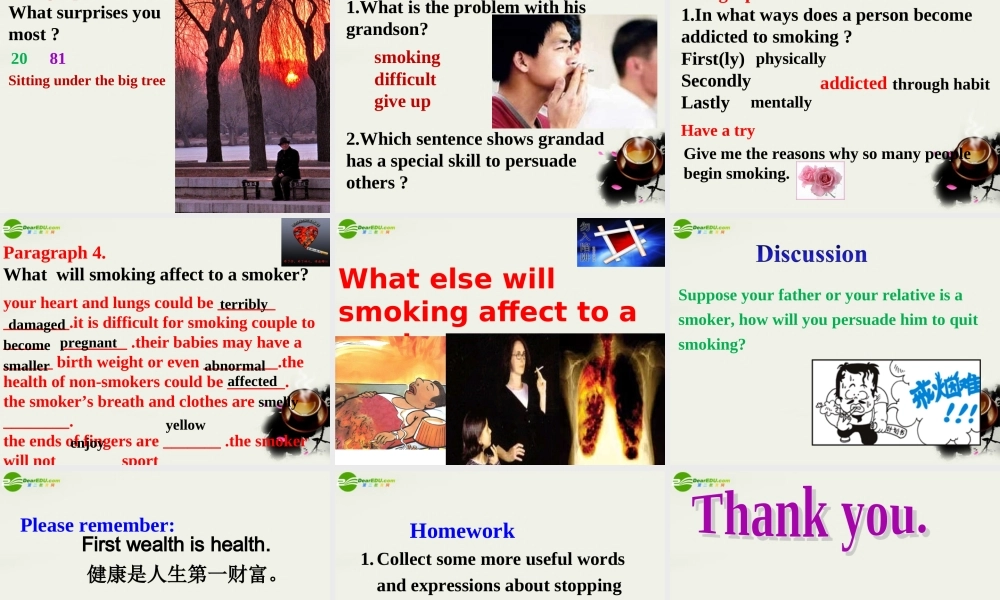 高中英语评优课资料6 Unit 3 A Healthy Life课件