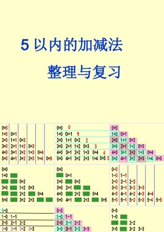 2013一年级上册5以内加减法表整理