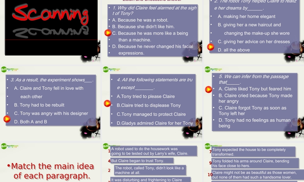 高中英语 Unit 2RobotReading课件 新人教版选修7 课件