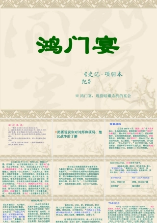 高中语文(鸿门宴)课件苏教版必修三 课件