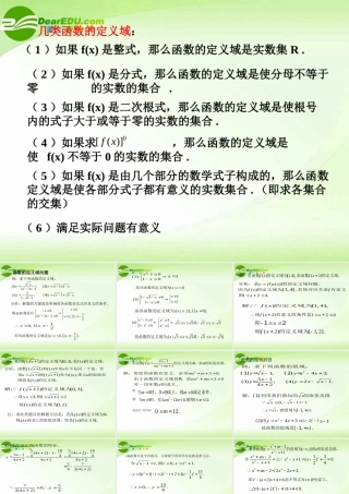 高中数学 函数定义域、值域课件 新人教A版必修1 课件