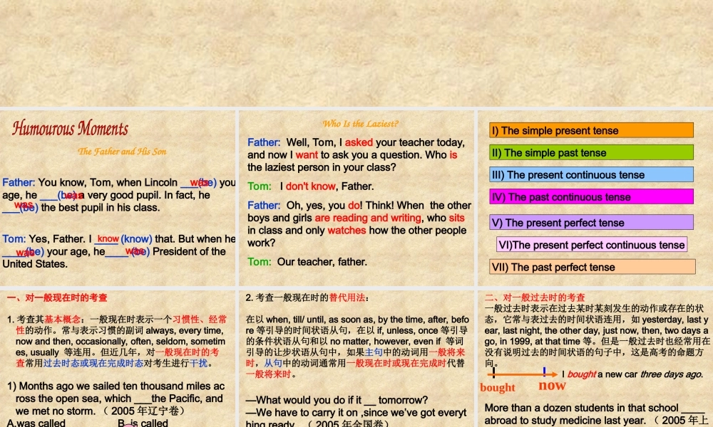 高中英语突破时态易混点 新课标 人教版 课件