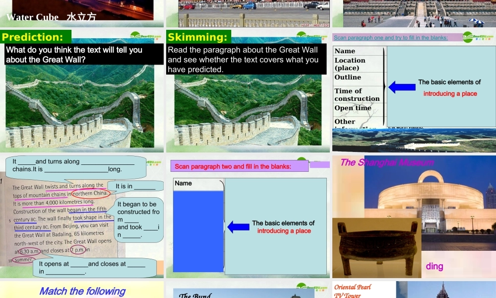 高三英语 Unit3 Places of interest-more reading(2)课件 牛津上海版S1A 课件