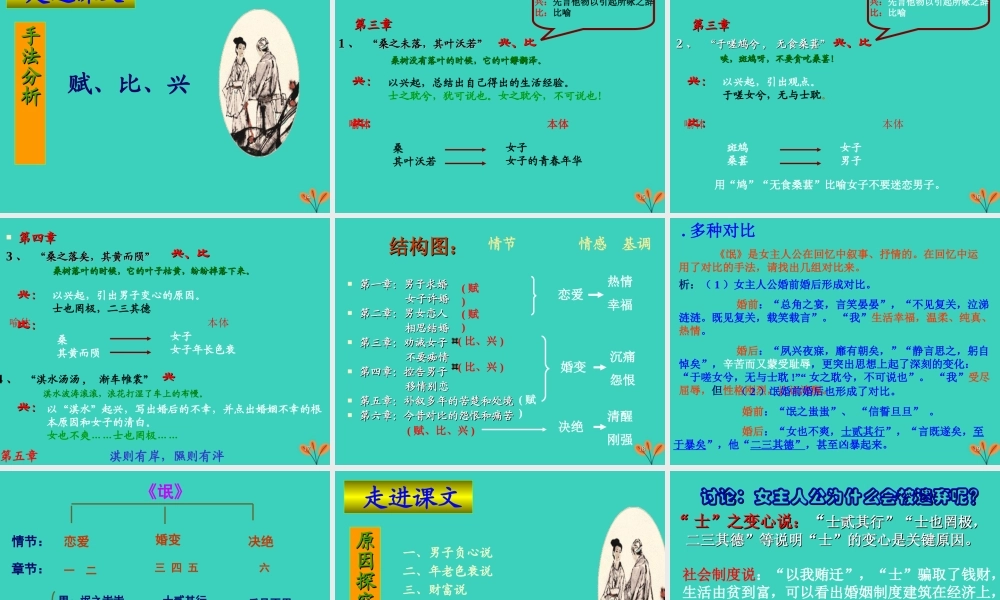 高中语文第三专题氓课件苏教版必修4 课件