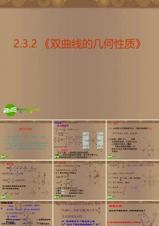 高中数学 2.3.2(双曲线的几何性质)课件 新人教版选修2-1  课件