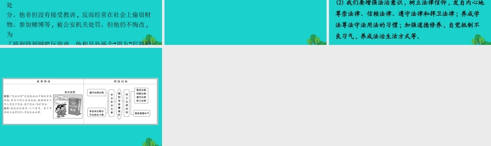 版七年级道德与法治下册 第四单元 走进法治天地 第十课 法律伴我们成长 第2框我们与法律同行习题课件 新人教版 课件