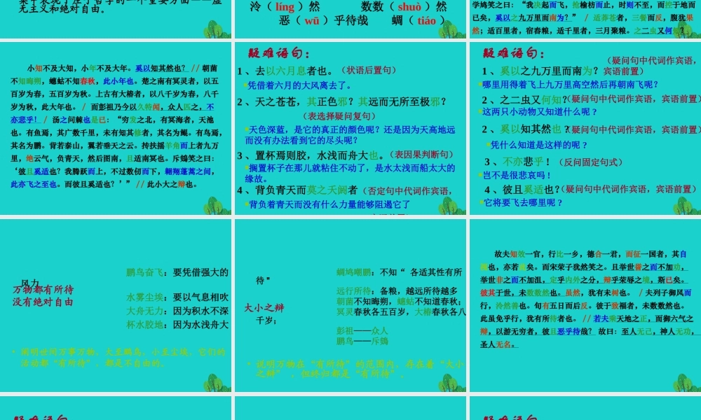 高中语文第6课逍遥游课件新人教版必修5 课件