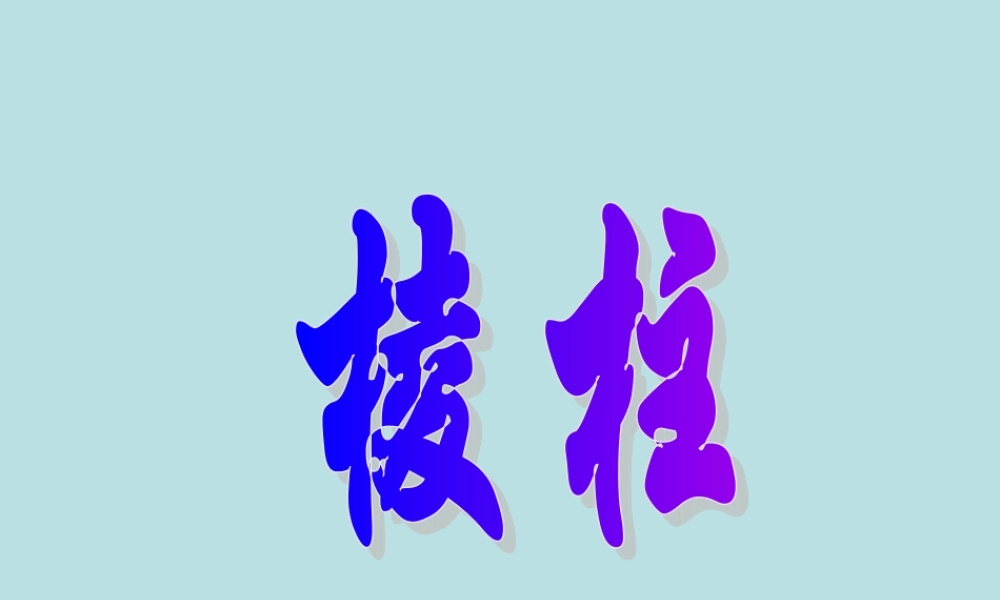 棱柱 高二数学立体几何全套课件 人教版 高二数学立体几何全套课件 人教版