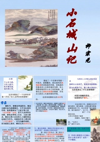 高中语文 小石城山记课件 粤教版选修(唐宋散文选读) 课件