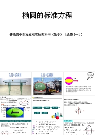 高二数学选修2 椭圆的标准方程 课件
