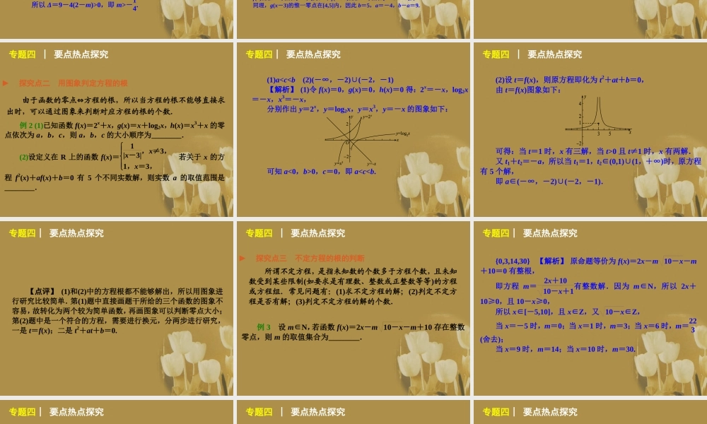江苏省高考数学二轮复习 专题4 函数的零点精品课件