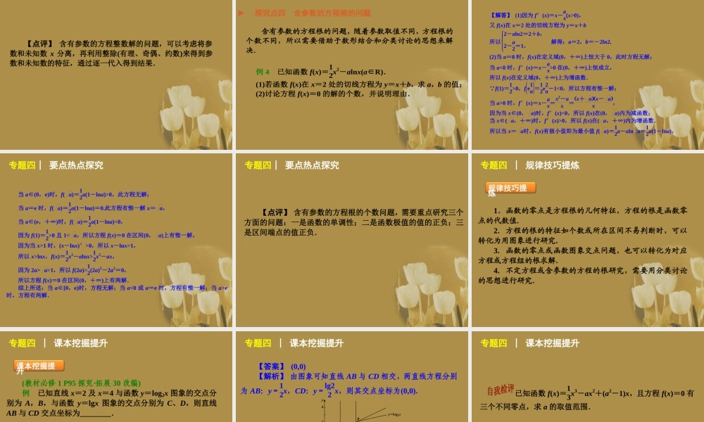 江苏省高考数学二轮复习 专题4 函数的零点精品课件