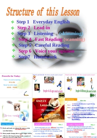 高中英语Unit 15 Lesson 1 Life-long Learning课件5 北师大版 必修5 课件
