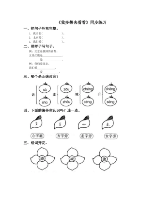 《我多想去看看》同步练习2