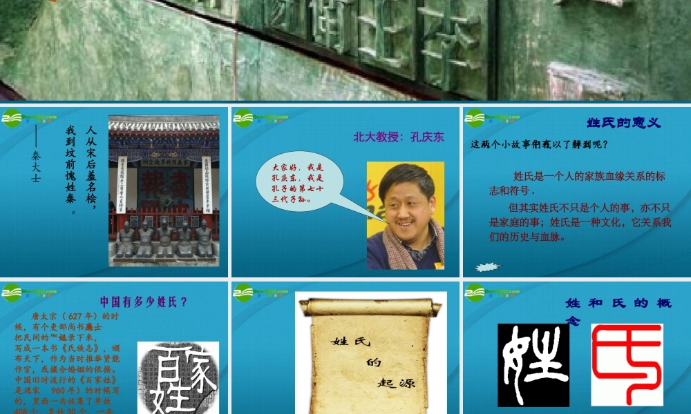 高考语文 姓氏源流与文化寻根复习课件 新人教版 课件