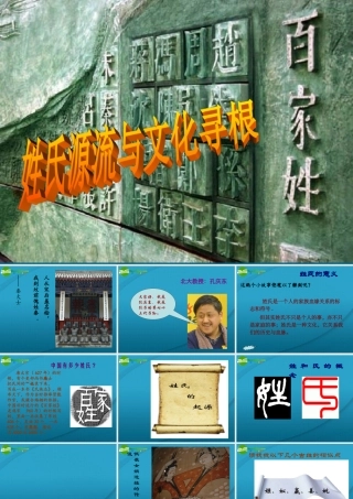 高考语文 姓氏源流与文化寻根复习课件 新人教版 课件