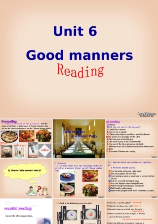 高一英语Unit6 Good manners reading 新课标 人教版 课件